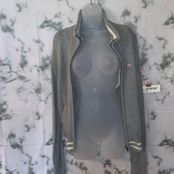 RARE M PINK LAMBSWOOL & RABBIT HAIR 86 VARSITY CARDIGAN ZIP UP SWEATER - Picture 12 of 17